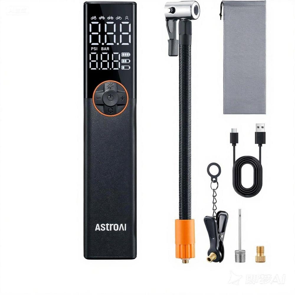 AstroAI L8 Electric Bike Pump, 150 PSI Bicycle Tire Inflator, E