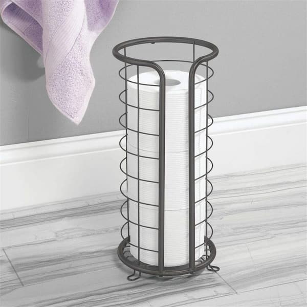 Dracelo Plastic Floor Stand 3-Roll Space-Saving Toilet Tissue