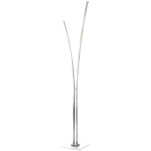 Vincent 65.25 in. Silver Indoor Modern Floor Lamp with Dimmer Included