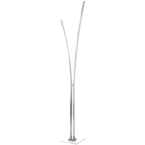 Dainolite Vincent 65.25 in. Silver Indoor Modern Floor Lamp with Dimmer Included