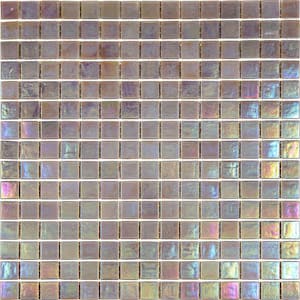 Nacreous 12 in. x 12 in. Glossy Pearlescent Pink Glass Mosaic Wall and Floor Tile (20 sq. ft./case) (20-pack)