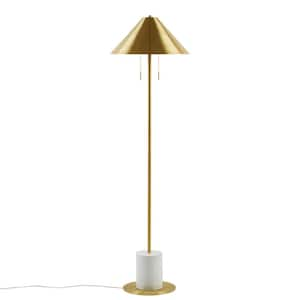 Brillora 60.5 in. Gold/Marble Standard Floor Lamp