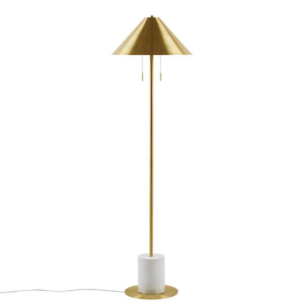 INK+IVY Brillora 60.5 in. Gold/Marble Standard Floor Lamp