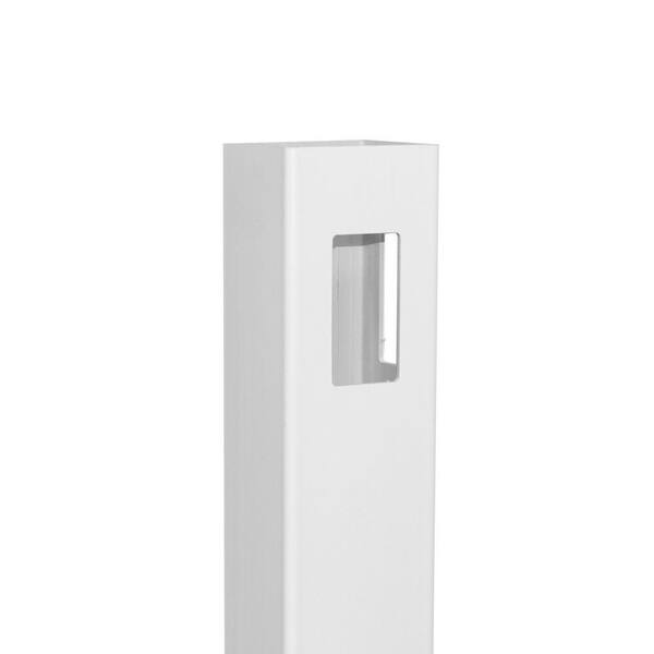 Weatherables 5 in. x 5 in. x 10 ft. White Vinyl Fence Corner Post