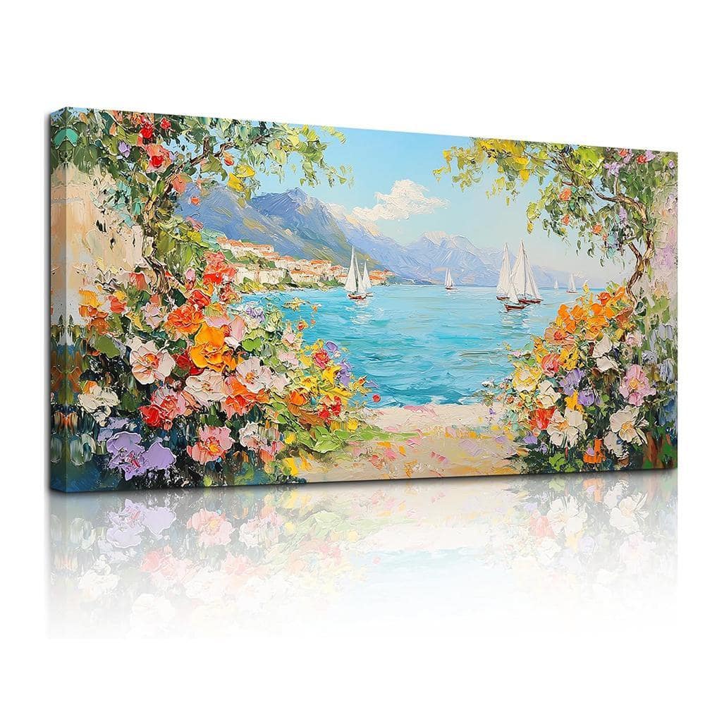 Wall Art, Flower Pictures Wall Decor, Sailboat Wall Art, Bay