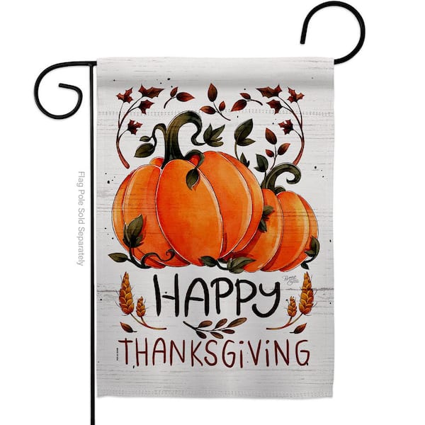 Breeze Decor 13 in. x 18.5 in. Thanksful Blessed Garden Flag Double-Sided Readable Both Sides Fall Thanksgiving Decorative