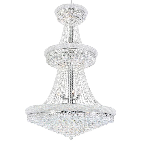 CWI Lighting Empire 34 Light Down Chandelier With Chrome Finish