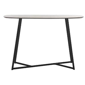 Arrington 47.3 in. White/Black Rectangle Metal Console Table