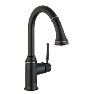 Talis C Single Handle Pull Down Sprayer Kitchen Faucet with Quick Clean in Rubbed Bronze