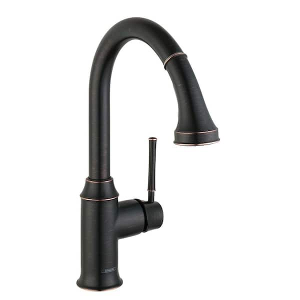 Unbranded Talis C Single Handle Pull Down Sprayer Kitchen Faucet with Quick Clean in Rubbed Bronze