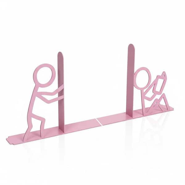 Pink Decorative Metal Bookends for Home Office and School, Gift
