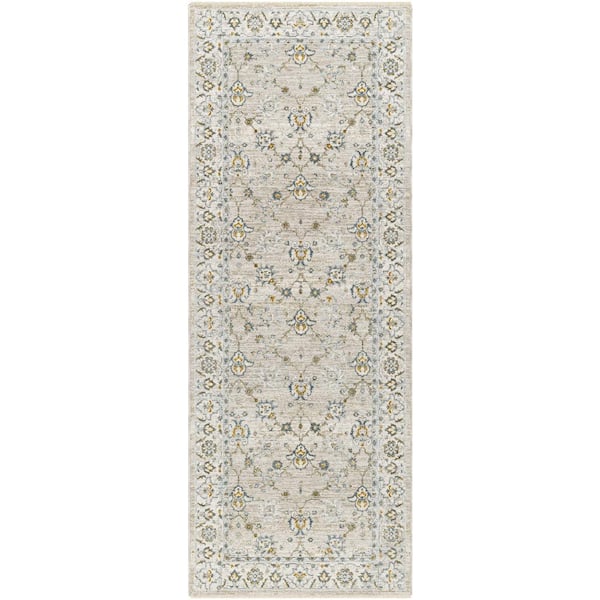 Livabliss Dresden Gray/Blue 2 ft. x 7 ft. Oriental Indoor Runner