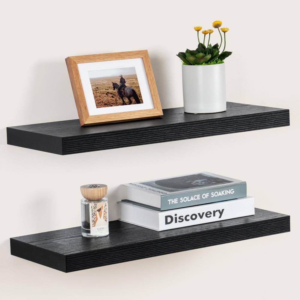 24 in. W x 9.3 in. D Rustic Decorative Wall Shelf Set of 2