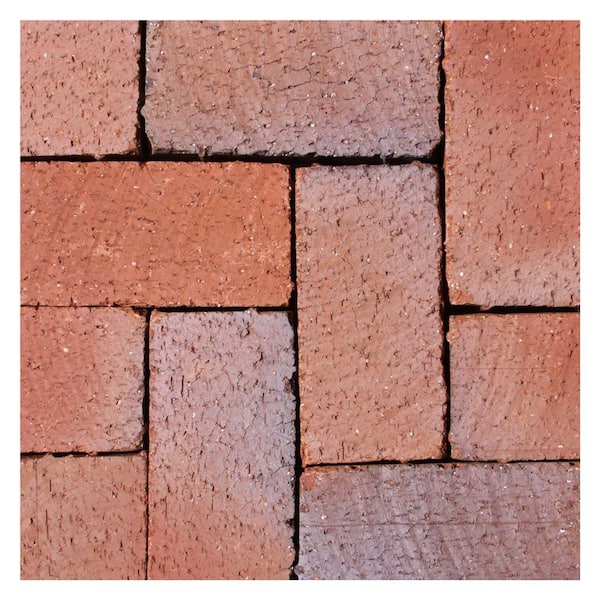 Unbranded Mission Split 8 in. x 4 in. x 1.63 in. Tumbled Clay Red Flash Paver