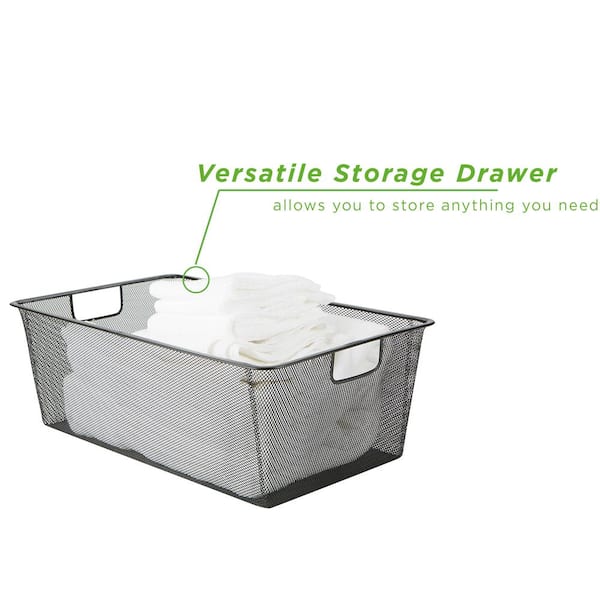 Mind Reader Mesh Storage Basket with Handle, Storage Bin, Storage