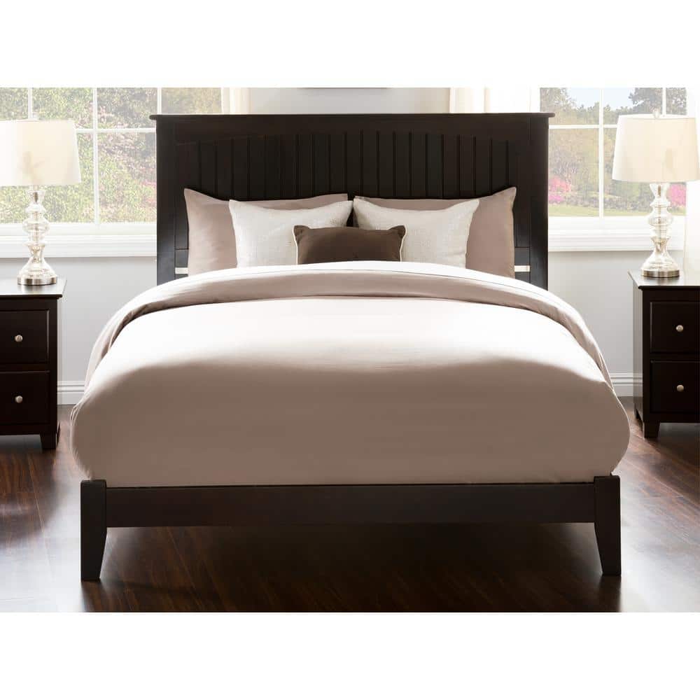 Nantucket Espresso Queen Wood Frame Upholstered Bed with Drawer