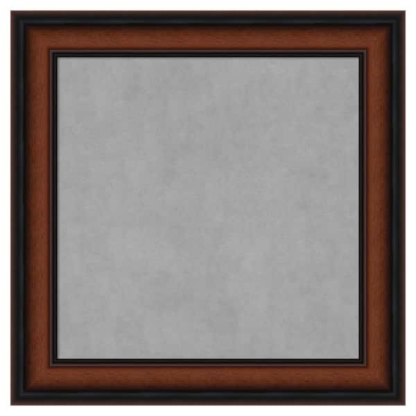 Amanti Art Cyprus Walnut Narrow 15 in. x 15 in. Framed Magnetic Board