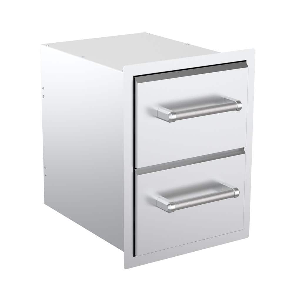 Stainless Steel Vertical Double Drawer Outdoor Kitchen Unit
