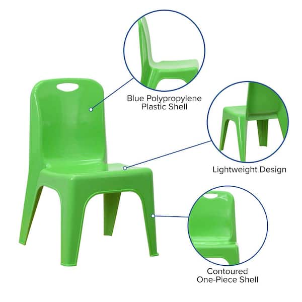 Carnegy Avenue 4-Pack Green Plastic Stackable School Chair with
