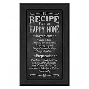 Recipe For A Happy by Unknown 1 Piece Framed Graphic Print Typography Art Print 21 in. x 12 in. .