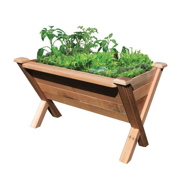 Gronomics 48 in. x 34 in. Rustic Cedar Modular Wedge Planter