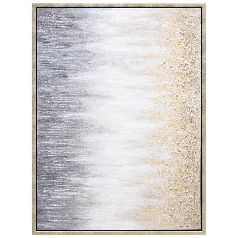 Golden Cascade Textured Glitter Hand Painted Canvas Wall Art, 30" x 40"