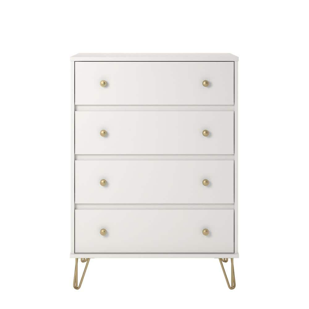 Novogratz Finley 4 Drawer White Dresser 5392015COM - The Home Depot