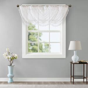 Iris 46 in. L x 38 in. W in White Polyester Light Filtering Valance