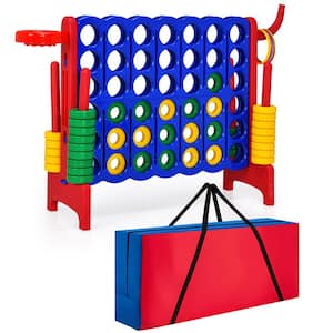 Costway Giant Tumbling Timber Toy 54 PCS Wooden Blocks Game w/ Carrying Bag  