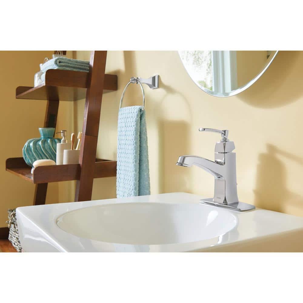 Conway Chrome Single Hole Bathroom Faucet with Drain Assembly