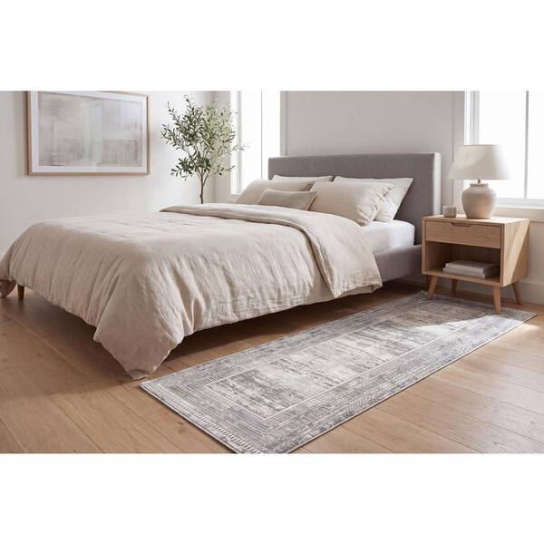 Skyler Grey/Blue/Green 2 ft. 3 in. X 7 ft. 7 in. Geometric Indoor Area Rug