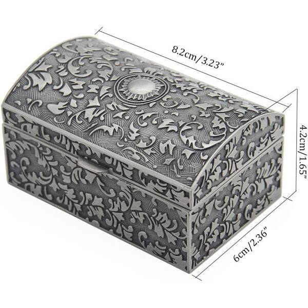Afoxsos 3.23 x 2.36 x 1.65 in. Small Silver Vintage Metal Alloy