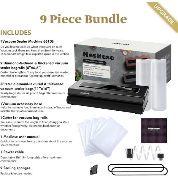 90kPa Powerful Vacuum Sealer Machine 6-in-1 Food Preservation