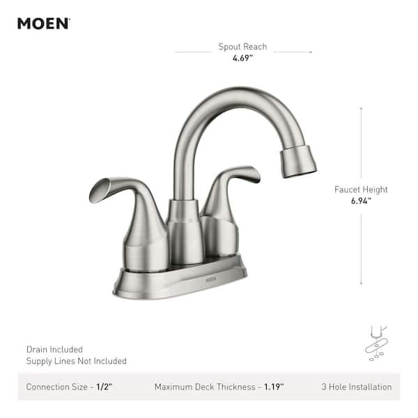 MOEN Idora 4 in. Centerset 2-Handle Bathroom Faucet in Chrome