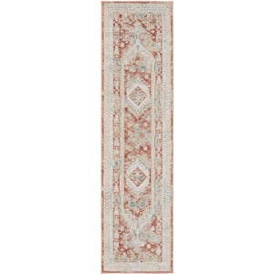Thalia Rust Multicolor 2 ft. x 10 ft. All-Over Design Transitional Runner Area Rug