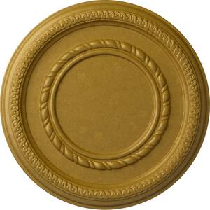 1-1/8 in. x 12-5/8 in. x 12-5/8 in. Polyurethane Federal Roped Small Ceiling Medallion , Pharaohs Gold