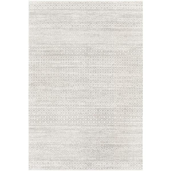Nida Light Grey 3 ft. x 7 ft. Indoor Machine-Washable Area Rug
