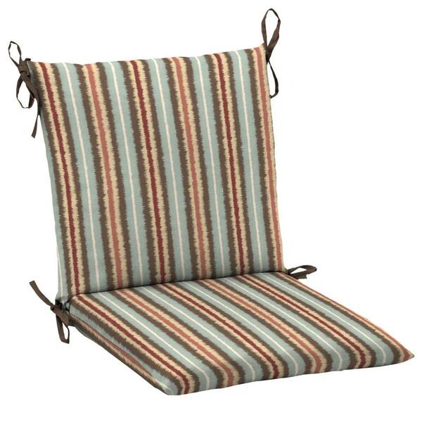 Hampton Bay 20 x 17 Outdoor Dining Chair Cushion in Standard Elaine Ikat Stripe
