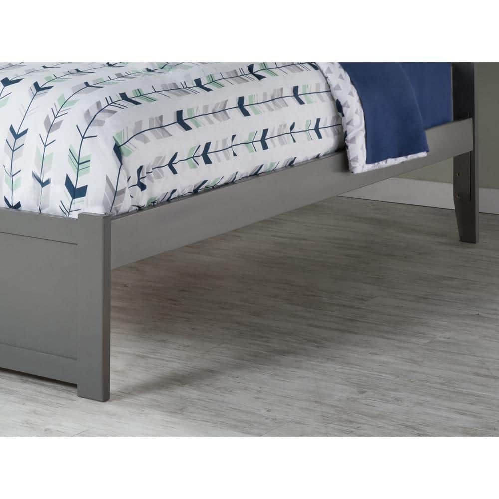 Concord Minimalist Queen Platform Bed with Twin XL Trundle in Gray