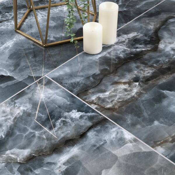 MSI Lustraline 24 in. x 48 in. Polished Porcelain Onyx Look Floor