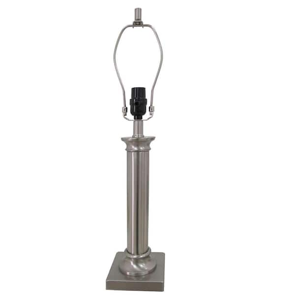 Hampton Bay Mix & Match 24.25 in. Brushed Nickel Column Table Lamp - Title 20