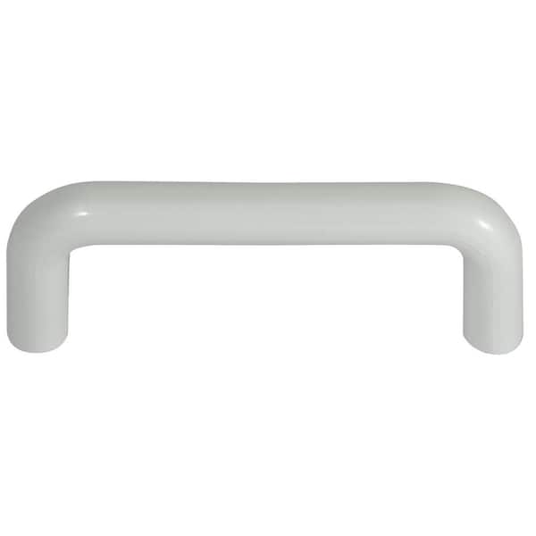 Plastics 4 in. Center-to-Center White Bar Pull Cabinet Pull (25-Pack)
