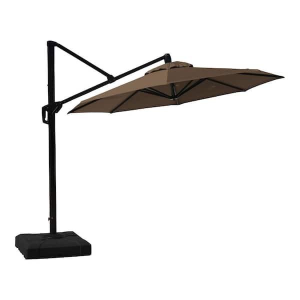 RST BRANDS 10 ft. Aluminum Round Tilt Patio Umbrella in Chestnut Brown