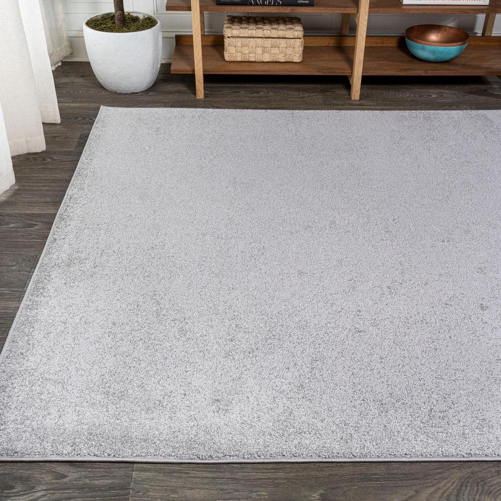 Modern Easy-Care 9'x12' Reversible Gray Synthetic Area Rug