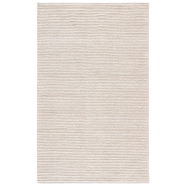 Natura 4 ft. x 6 ft. Beige/Ivory Striped Solid Marle Area Rug