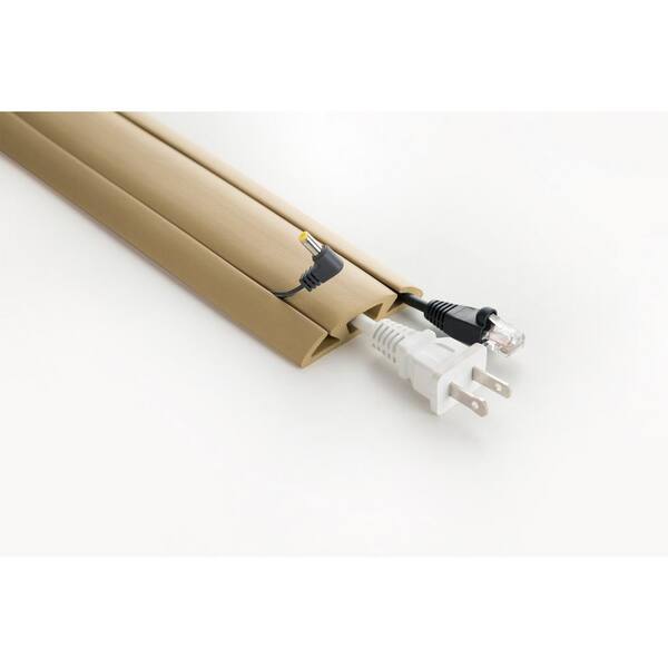 UT Wire - 15 ft. Cord Protector with 3-Channels, Beige