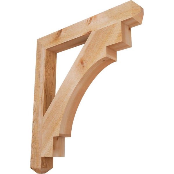 Ekena Millwork 4 in. x 36 in. x 32 in. Western Red Cedar Merced Craftsman Rough Sawn Bracket