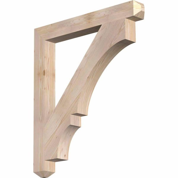 Ekena Millwork 3.5 in. x 36 in. x 32 in. Douglas Fir Balboa Craftsman Smooth Bracket