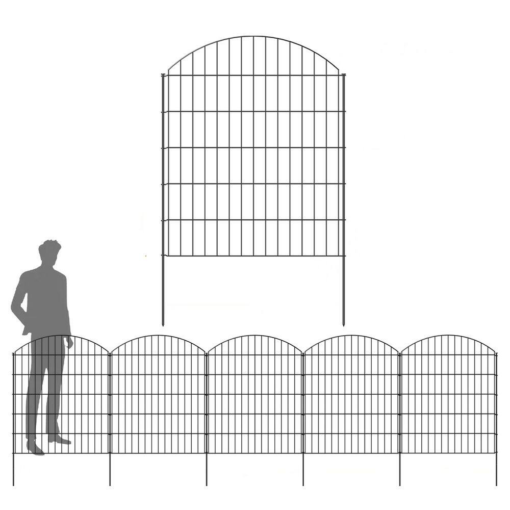 43.2 in. Metal Garden Fence, 5 Panels + 6 Stakes, Black, No Dig Temporary Dog Fence for Yard, Patio, Flower Bed price history on PriceWatchPro