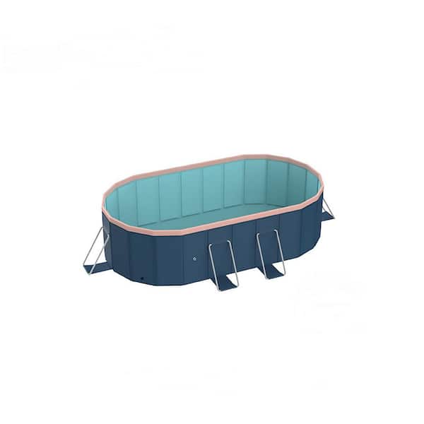 No Inflatable PVC 6.5 ft. x 3.5 ft. Rectangular 43 in. Deep Hard Side Pool, Foldable Storage, Aluminum Alloy Bracket
